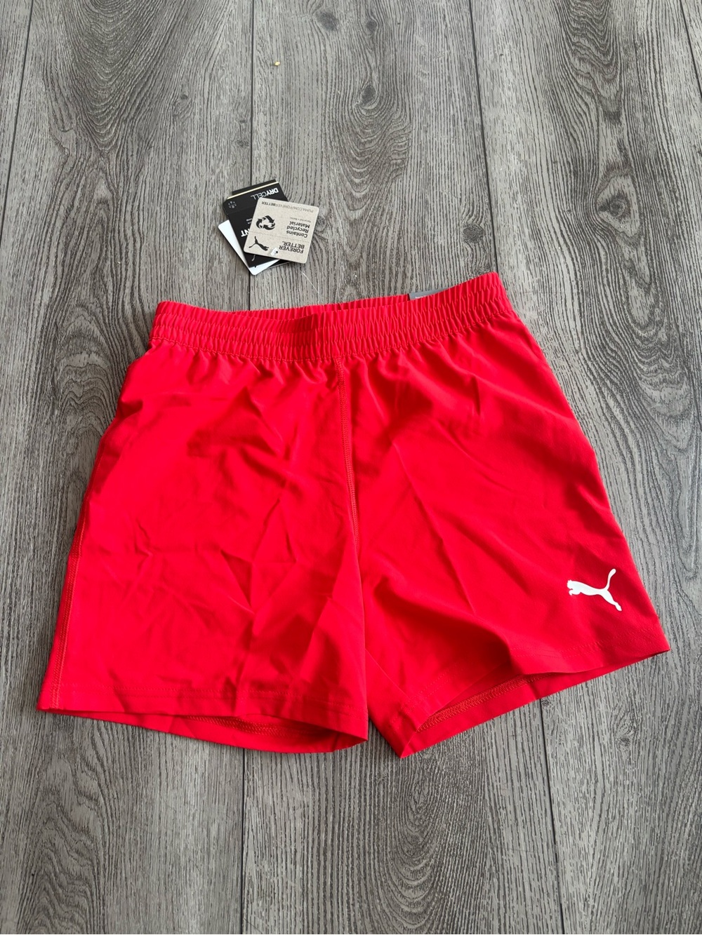 PUMA Red Athletic Shorts with Logo
